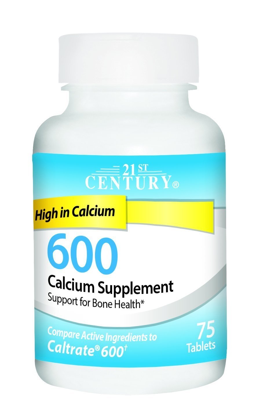 21st Century 600 mg Calcium Supplement, 75 Count (2 Pack)