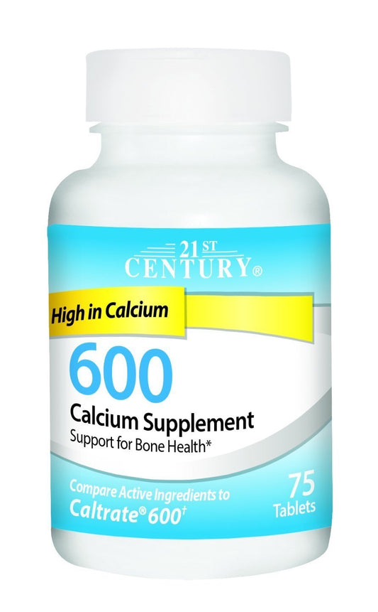 21st Century 600 mg Calcium Supplement, 75 Count (2 Pack)