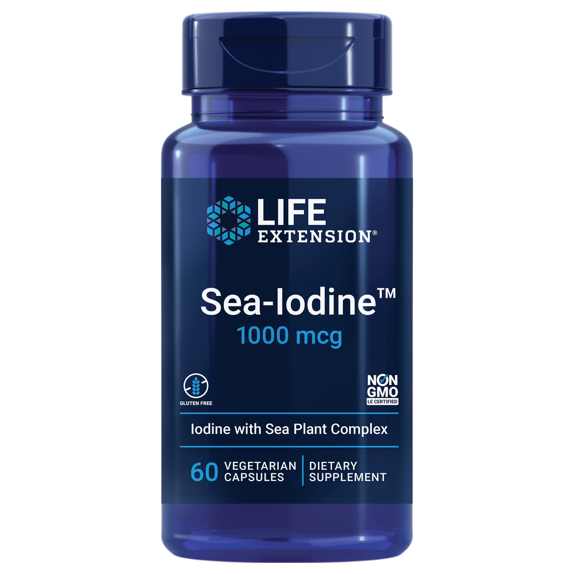 Life Extension Taurine 1000mg and Sea-Iodine 60 Capsules Supplement Bundle