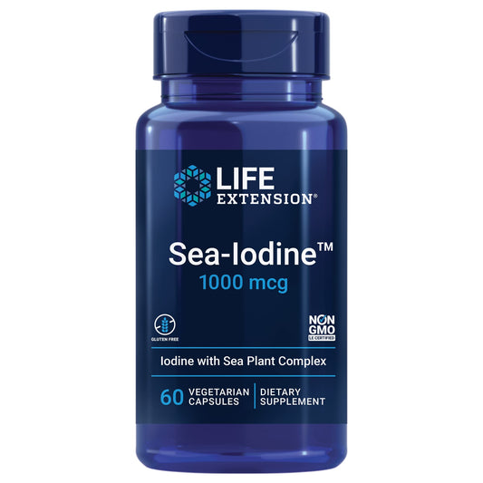 Life Extension Taurine 1000mg and Sea-Iodine 60 Capsules Supplement Bundle