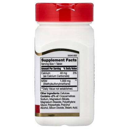 21st Century MSM, 1,000 mg, 90 Tablets