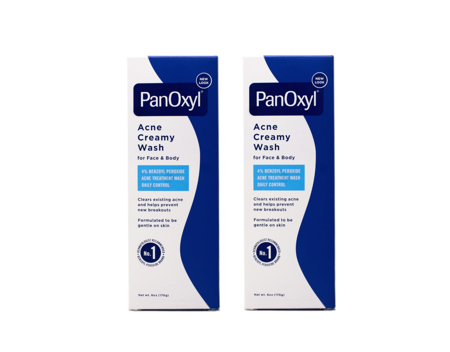 PanOxyl Acne Creamy Wash, 4% Benzoyl Peroxide 6 Ounce, (Pack of 2)