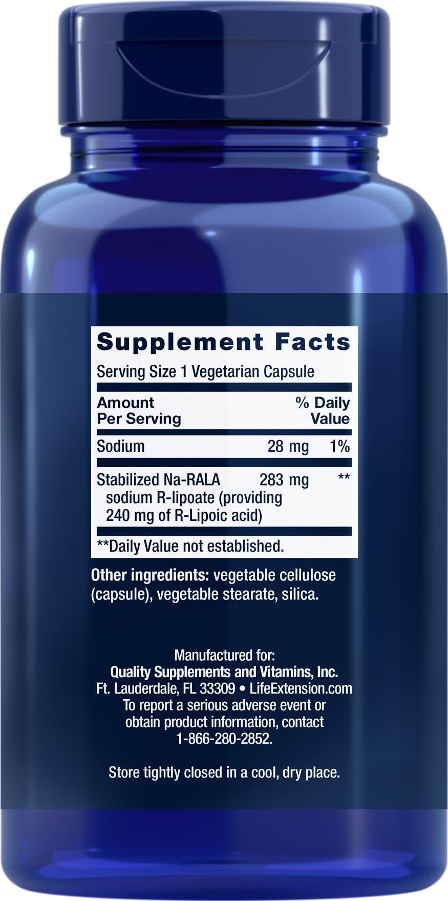 Life Extension Super R Lipoic Acid 240mg, 90 Vegetarian Capsules