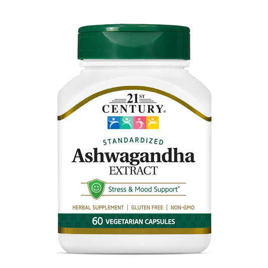 21st Century Ashwagandha Extract 500mg Capsules, Stress & Mood, 60 Count