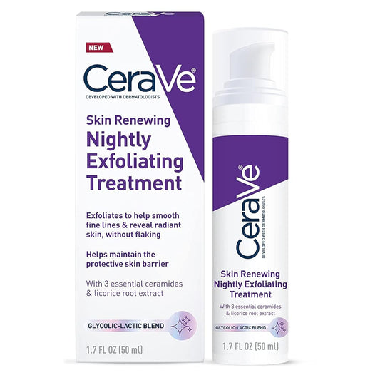 CeraVe Exfoliating Treatment, Anti Aging Serum with Glycolic Acid, 17oz