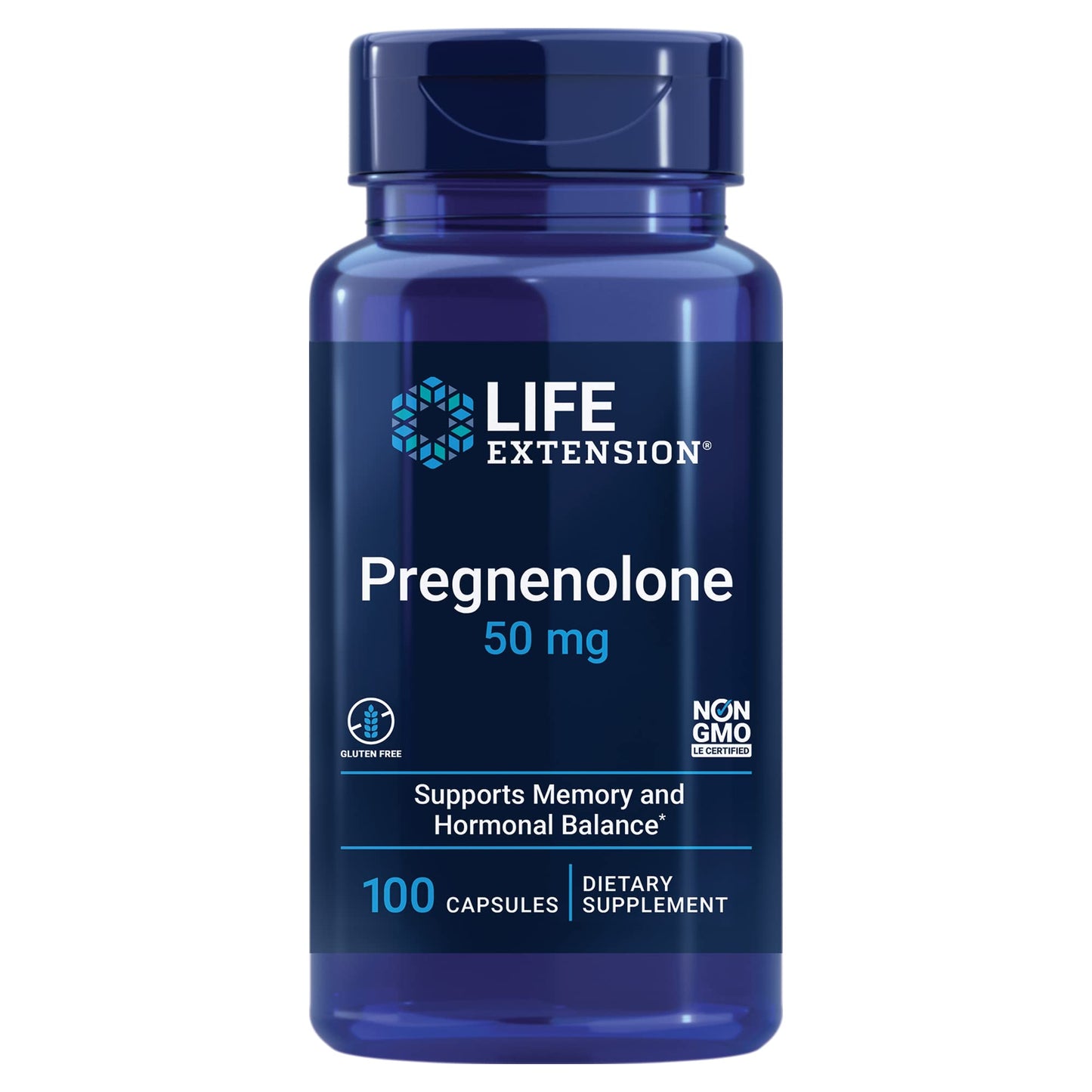 Life Extension Pregnenolone 50mg and DHEA 25mg - Hormone Balance and Anti-Aging Supplements - 100 Capsules Each