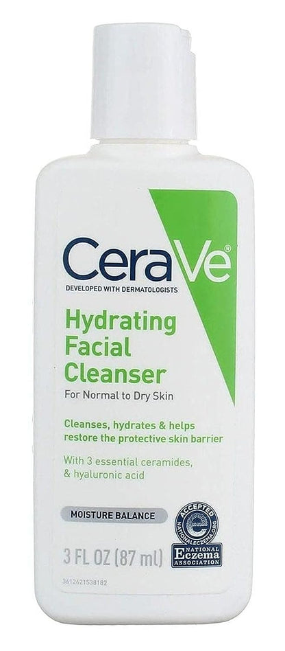 CeraVe Hydrating Facial Cleanser For Normal to Dry Skin 3 fl oz