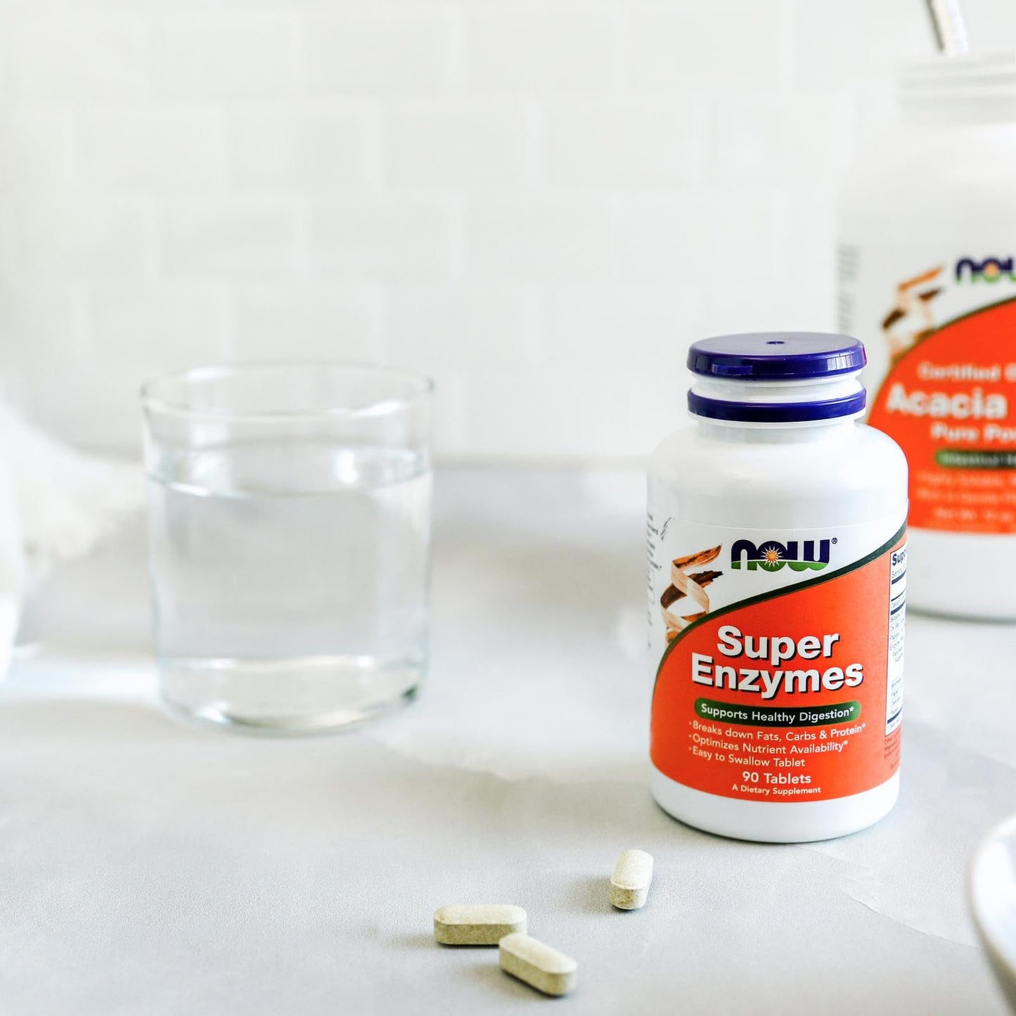 NOW Foods Supplements, Super Enzymes, Formulated with Bromelain, Ox Bile, Pancreatin and Papain, Super Enzymes, 90 Tablets