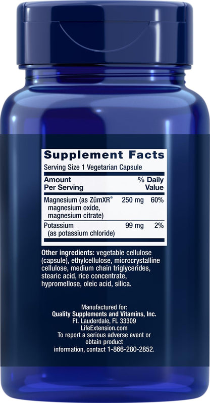 Life Extension 99mg Potassium with Extend-Release Magnesium 250mg, 100 Veg Caps - Gluten-Free – Non-GMO – Vegetarian Supplement for Men and Women - Dual-Action Mineral Formula