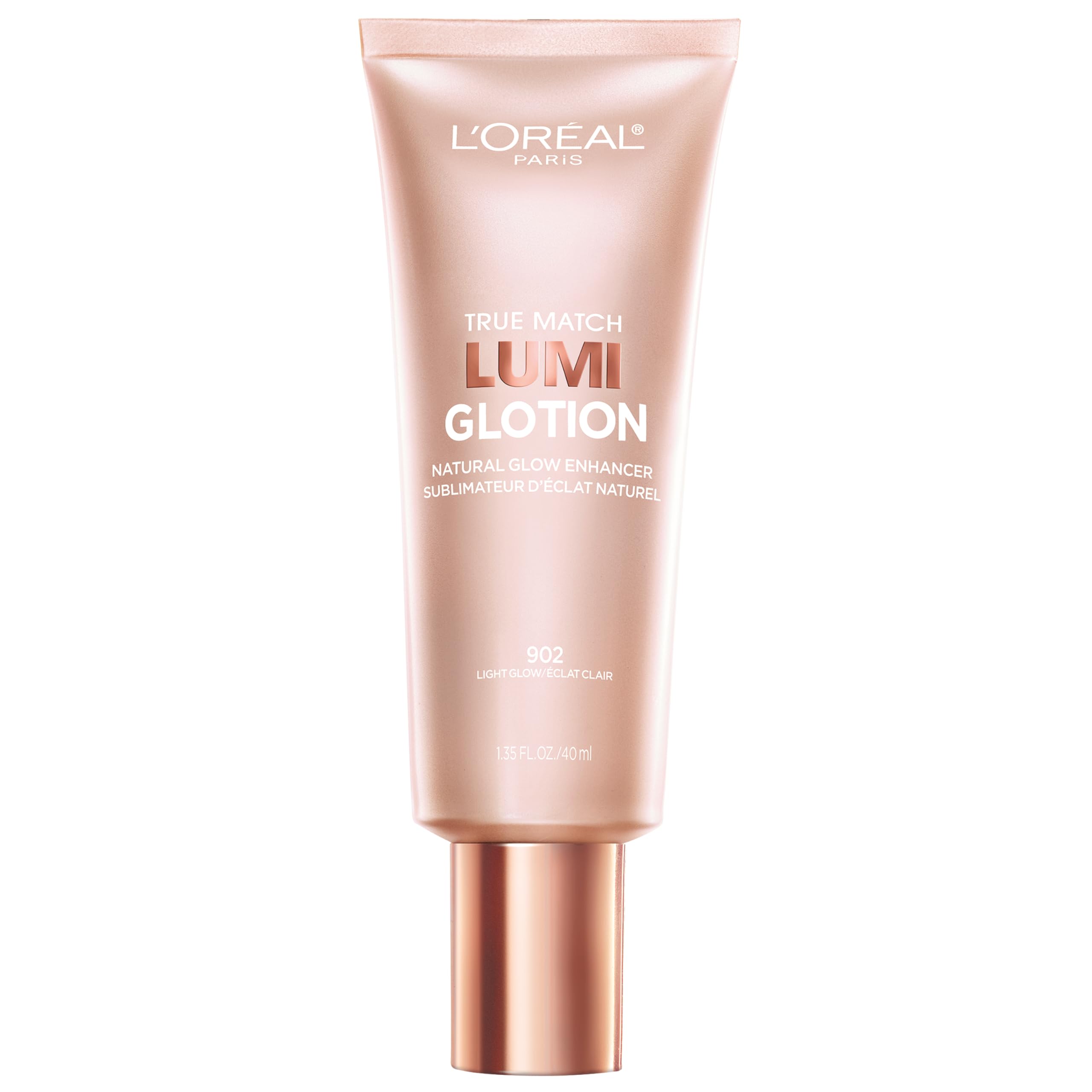 L'Oreal Paris Makeup True Match Lumi Glotion, Natural Glow Enhancer, Illuminator Highlighter, Bronzing Drops For a Sun-Kissed Glow For Face and Body, 902 Light, 1.35 fl oz