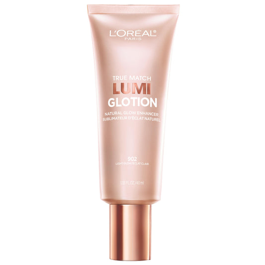 L'Oreal Paris Makeup True Match Lumi Glotion, Natural Glow Enhancer, Illuminator Highlighter, Bronzing Drops For a Sun-Kissed Glow For Face and Body, 902 Light, 1.35 fl oz