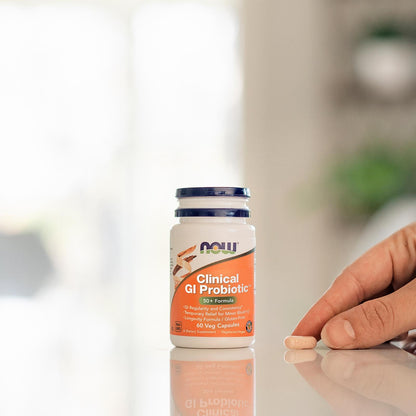 NOW Foods Supplements, Clinical GI Probiotic™, 50+ Formula, Strain Verified, 60 Veg Capsules