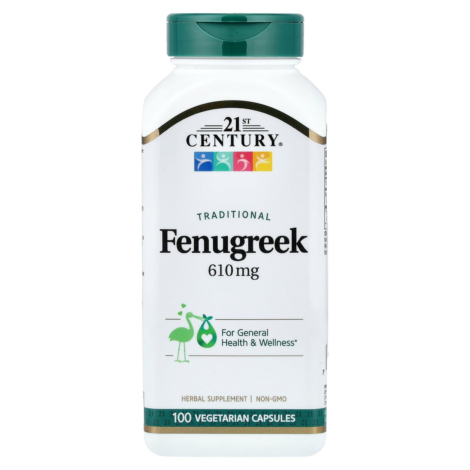 21st Century Fenugreek 610mg Capsules, Wellness Support, 100 Count