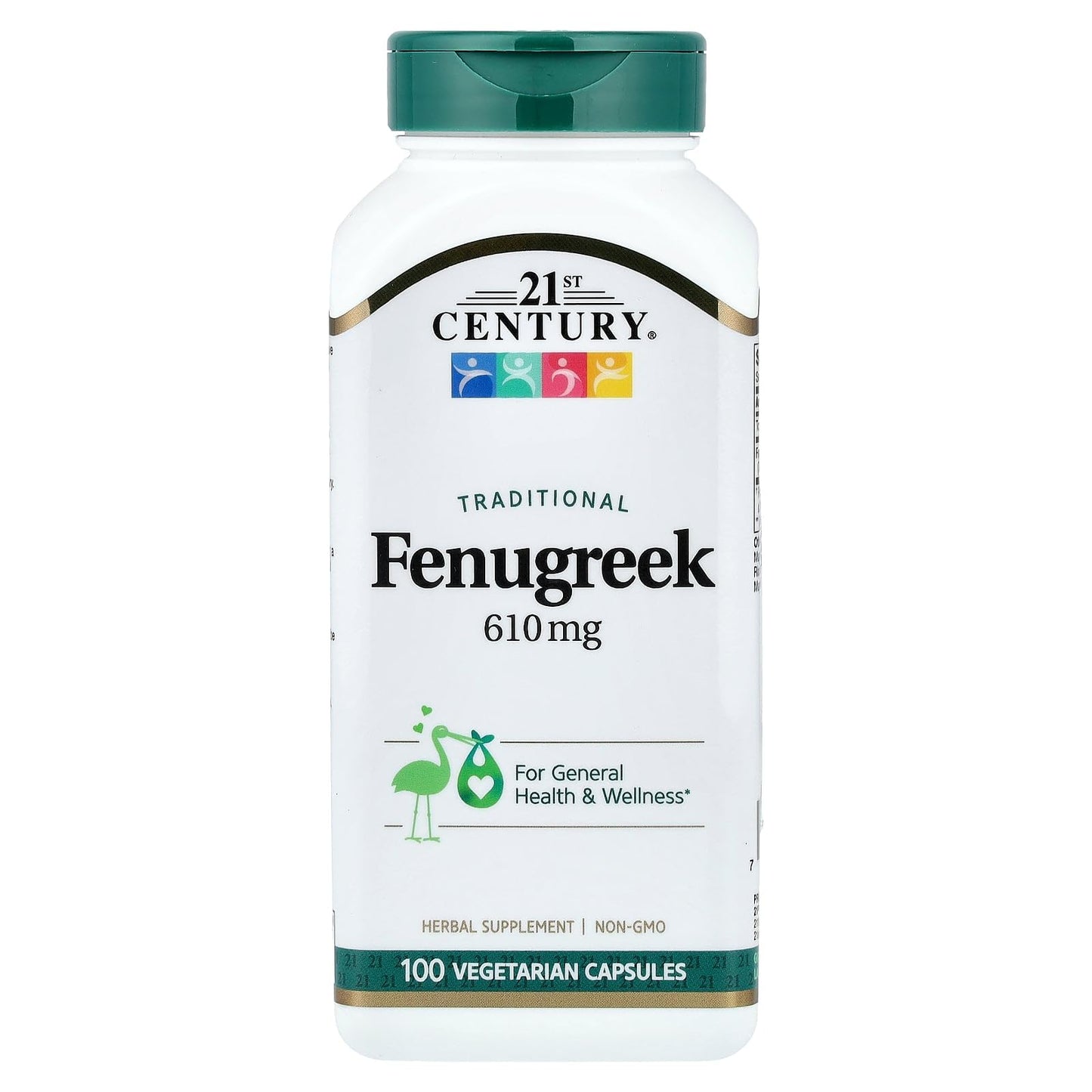 21st Century Fenugreek 610mg Capsules, Wellness Support, 100 Count