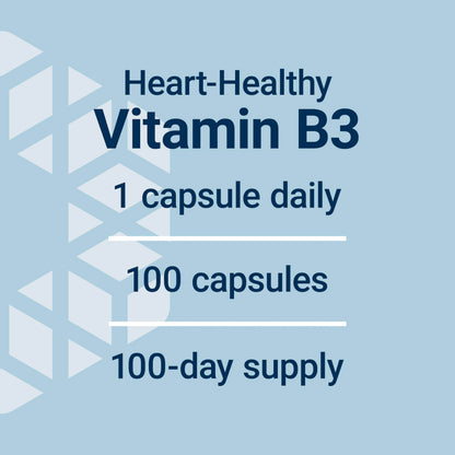 Life Extension Vitamin B3 Niacin, Heart Health, Cholesterol & Energy Support, Gluten-Free, Non-GMO, 100 Capsules