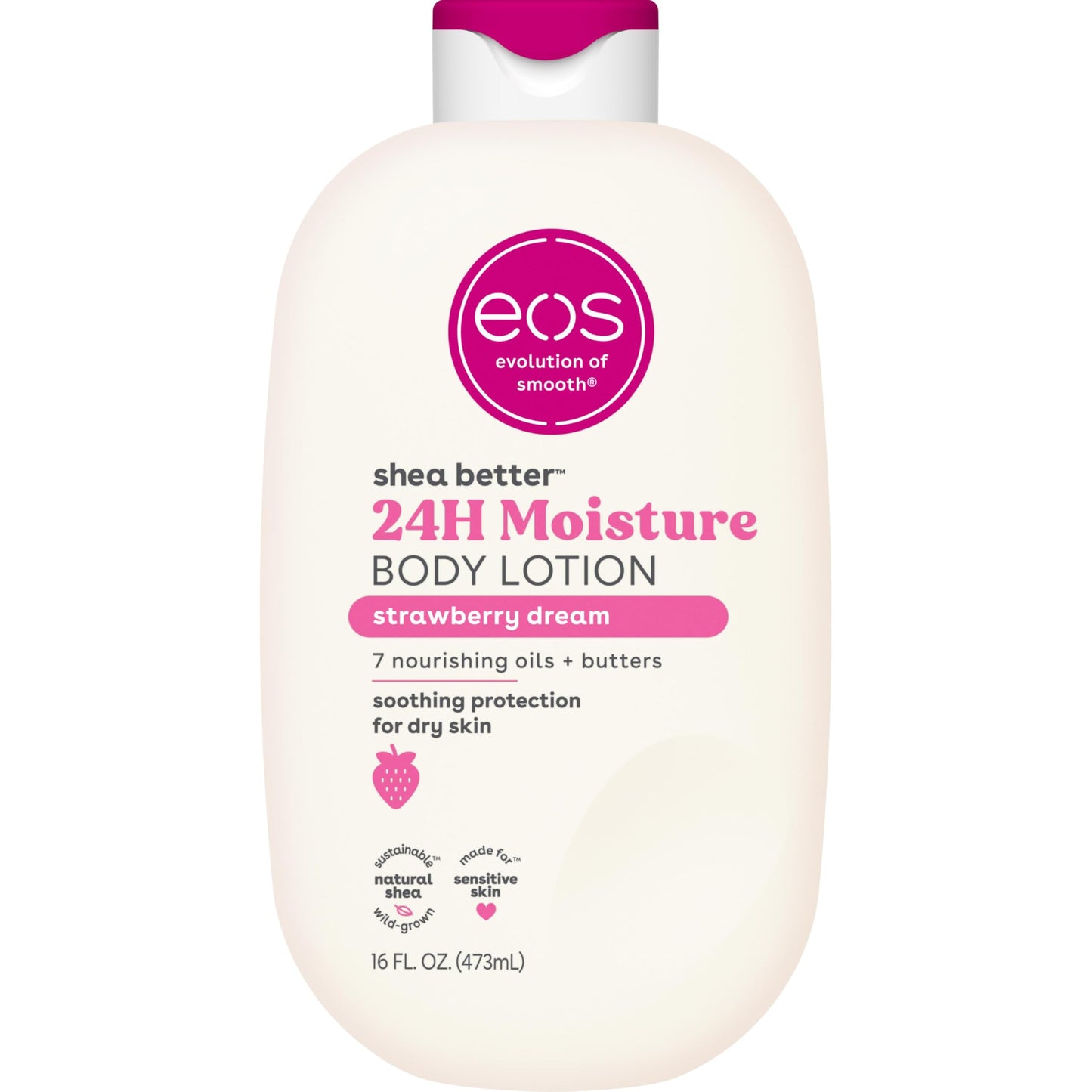 eos Shea Better Body Lotion- Strawberry Dream, with Natural Shea, 16 fl oz