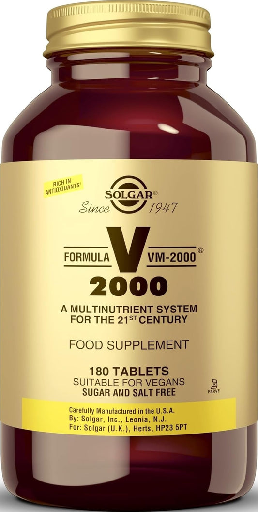 Solgar Formula VM-2000 (Multinutrient System), 180 Tablets - Contains Zinc