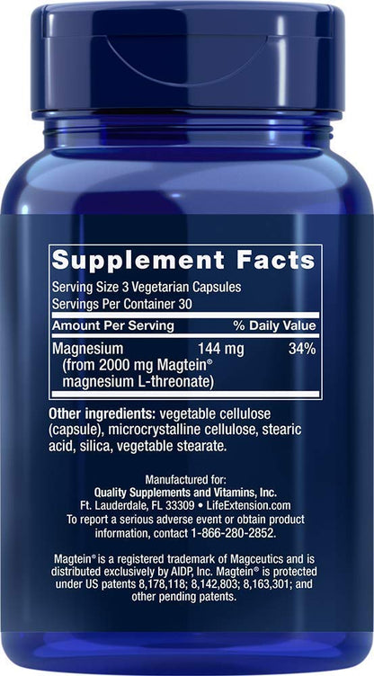 Life Extension - Neuro-Mag, Magnesium L-Threonate Dietary Supplement 90 capsules