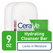 CeraVe Hydrating Cleanser Bar, Soap-Free Face & Body Cleanser, 2-Pack