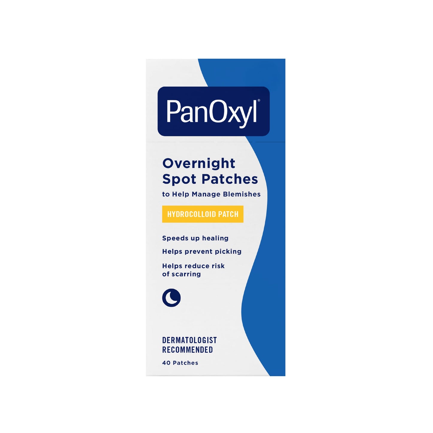 PanOxyl PM Overnight Spot Patches, Advanced Hydrocolloid Healing Technology, Fragrance Free, 40 Count Pack of 1