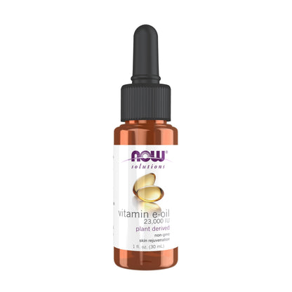 NOW Foods Solutions, E-Oil 23,000 IU, Natural Skin Rejuvenation, Skin Moisturizer, 1-Ounce