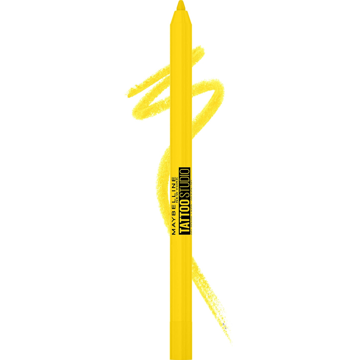 MAYBELLINE New York Tattoo Studio Long-Lasting Sharpenable Eyeliner Pencil, Glide on Smooth Gel Pigments with 36 Hour Wear, Waterproof Citrus Charge 0.04 oz