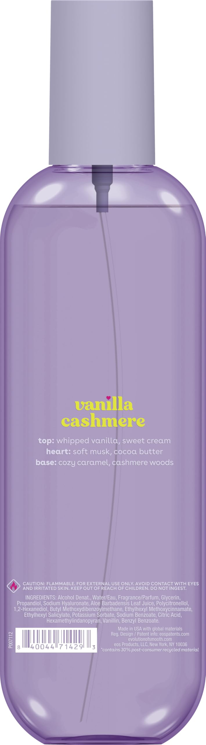 eos Cashmere Body Mist- Vanilla, Body Spray for Women, Vegan, 6 fl oz