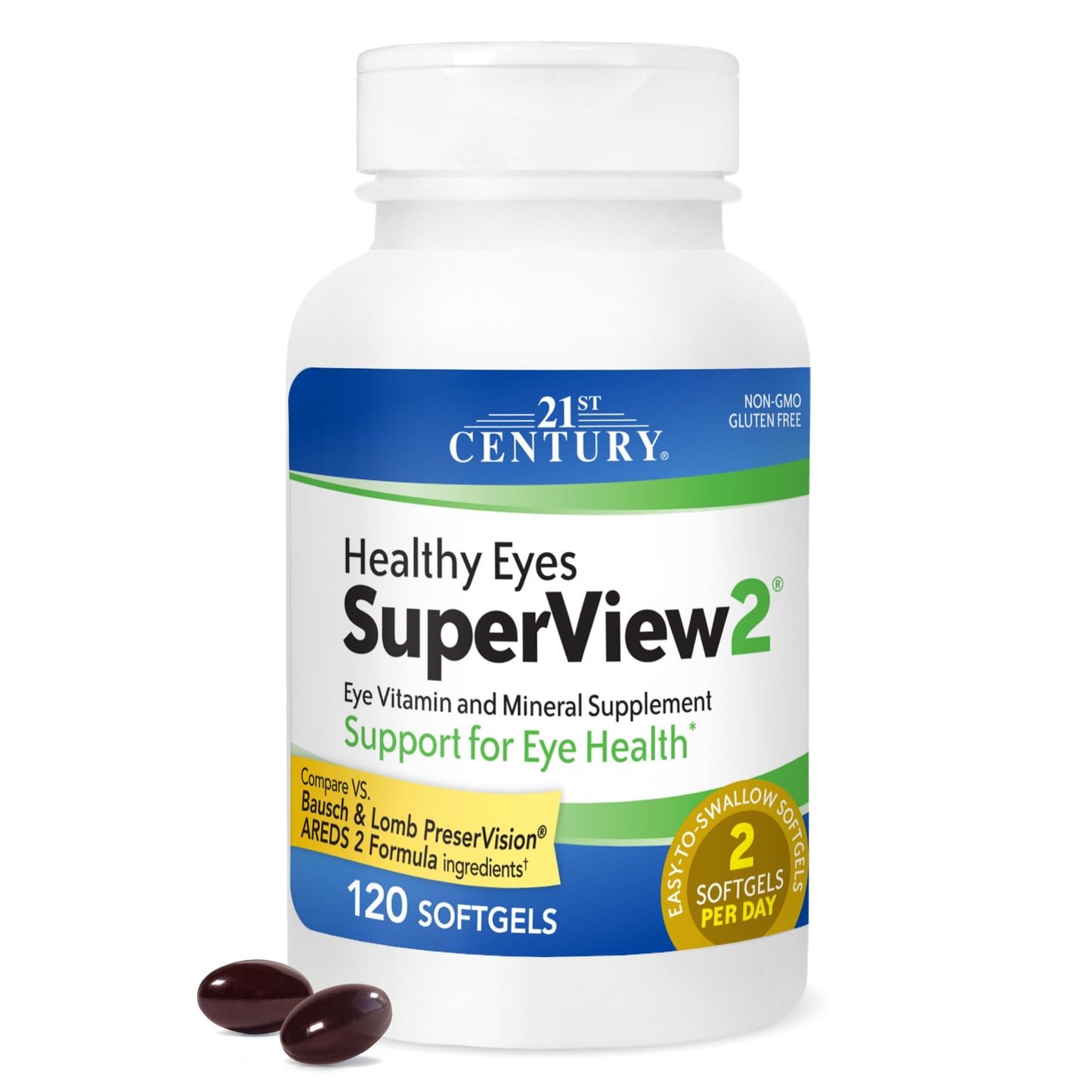 21st Century Healthy Eyes SuperView Eye Vitamin Softgels, 120 Count
