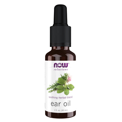 NOW Foods Solutions, Ear Oil, Soothing Herbal Blend, Great on Mild Discomfort or Irritation, 1-Ounce