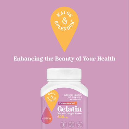 21st Century Gelatin 600mg Capsules for Hair, Skin & Nails, 100 Count