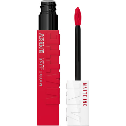 Maybelline Super Stay Matte Ink Liquid Lipstick Makeup, Long Lasting High Impact Color, Up to 16H Wear, Shot Caller, Bright Pinky Red, 1 Count, Packaging May Vary