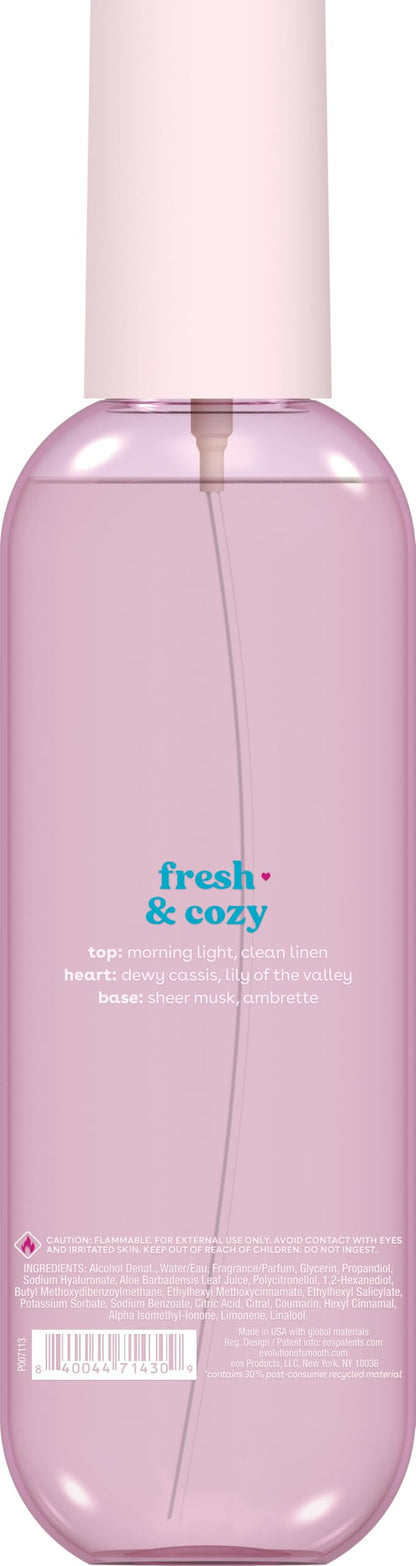 eos Cashmere Body Mist, Fresh & Cozy, Body Spray for Women, Hair Mist, Moisturizing, Hyaluronic Acid, Glycerin, Vegan, Cruelty-free, 6 fl oz