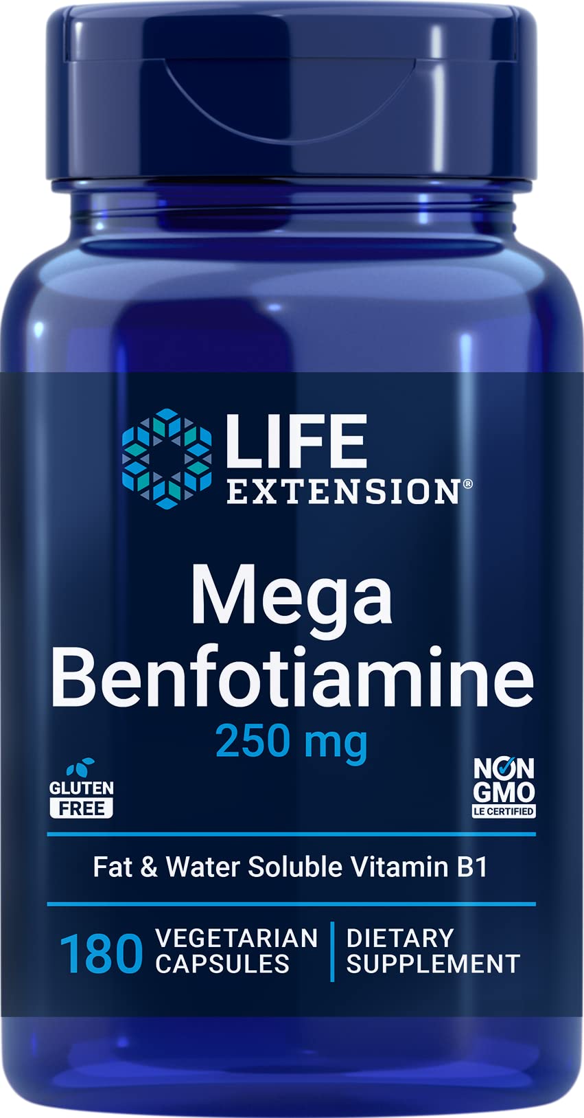 Life Extension Mega Benfotiamine 250 mg, 180 Vegetarian Capsules