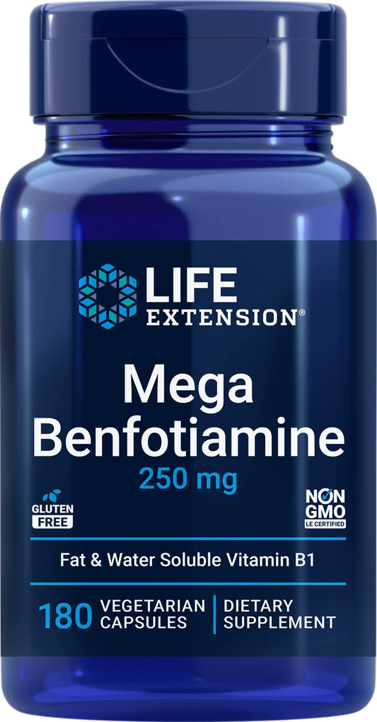 Life Extension Mega Benfotiamine 250 mg, 180 Vegetarian Capsules