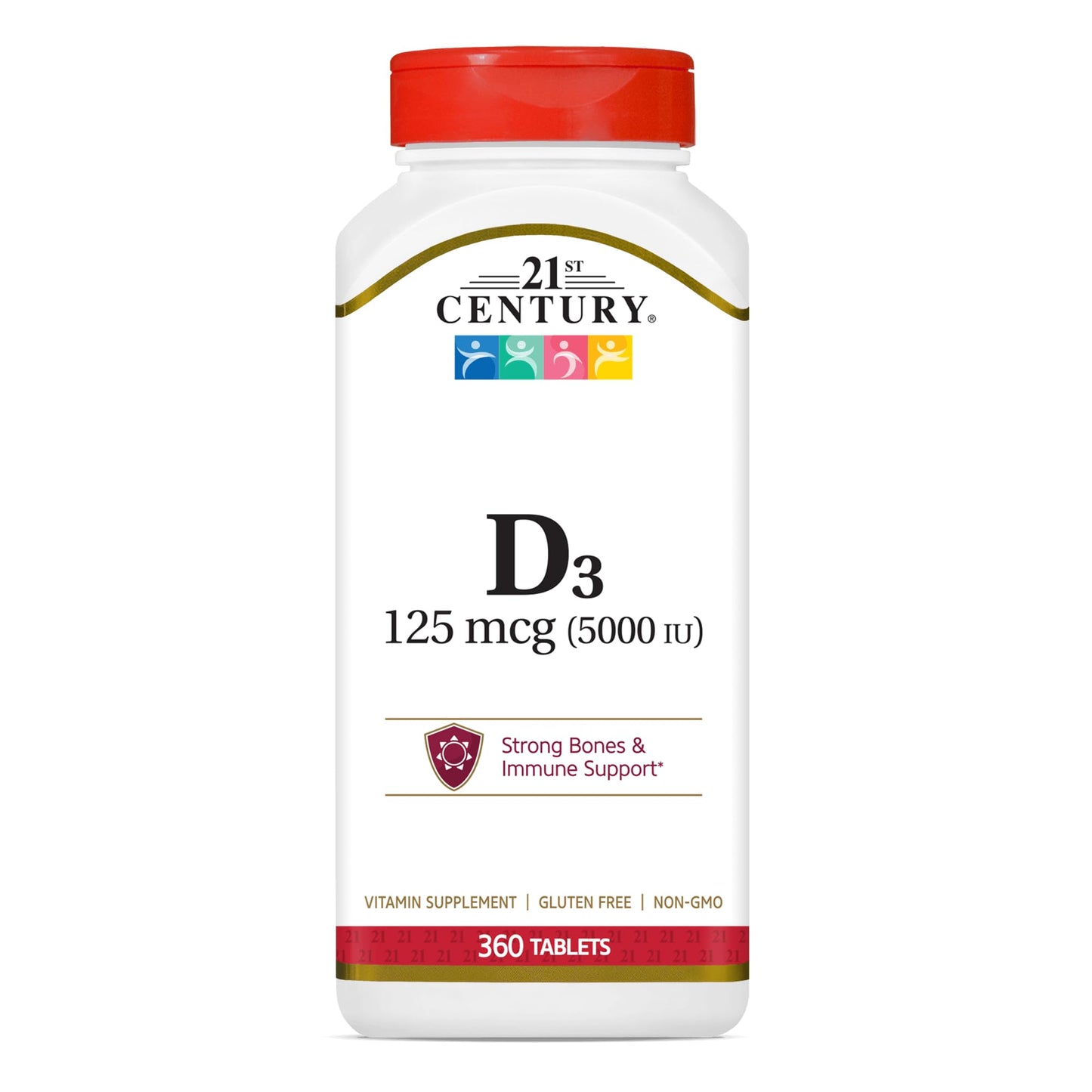21st Century D3 5000 IU Tablets, 360 Count (Pack of 1)