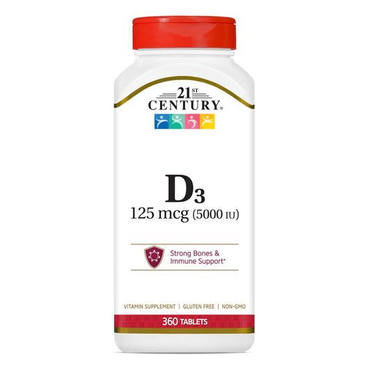 21st Century D3 5000 IU Tablets, 360 Count (Pack of 1)
