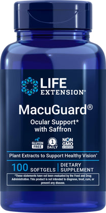 Life Extension MacuGuard Ocular Support with Saffron, 100 softgels