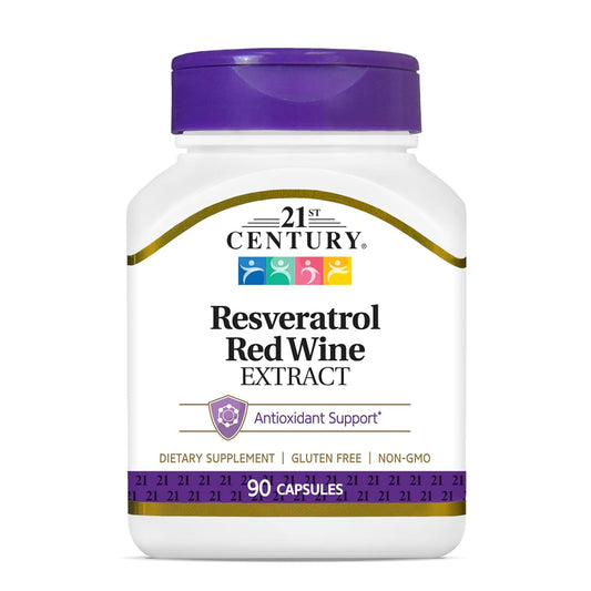 21st Century Resveratrol Red Wine Extract Capsules, Antioxidant, 90ct