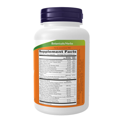 NOW Foods Supplements, Energy Dietary Supplement (lncludes B Vitamins, Green tea, Panax Ginseng and Rhodiola), 90 Capsules