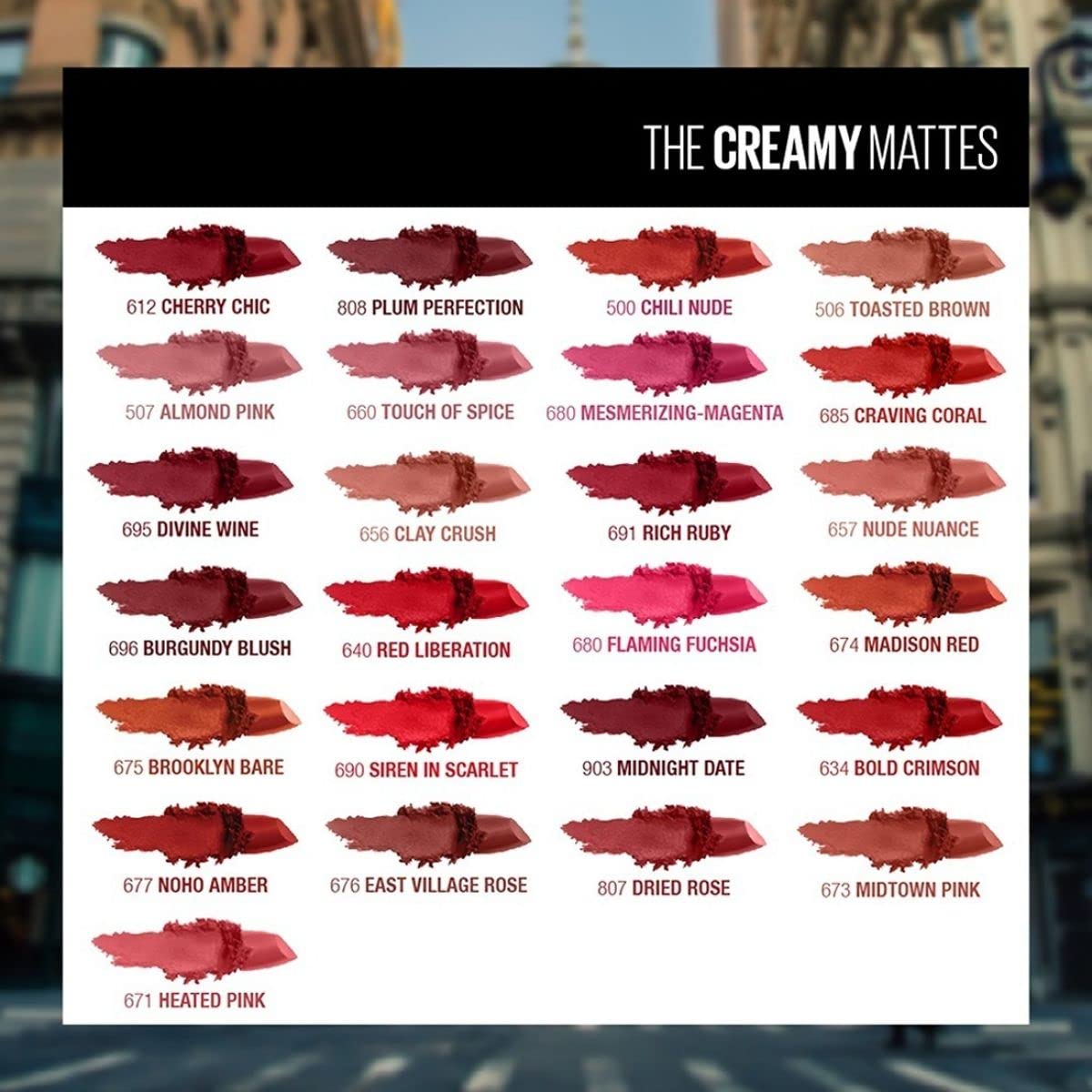 Maybelline Color Sensational Lipstick, Lip Makeup, Matte Finish, Hydrating Lipstick, Nude, Pink, Red, Plum Lip Color, Nude Nuance, 1 Count