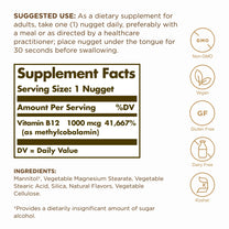 Solgar Methylcobalamin (Vitamin B12) 1000 mcg - 60 Nuggets, Pack of 2 - Supports Energy Metabolism - Non-GMO, Vegan, Gluten Free, Dairy Free, Kosher - 120 Total Servings