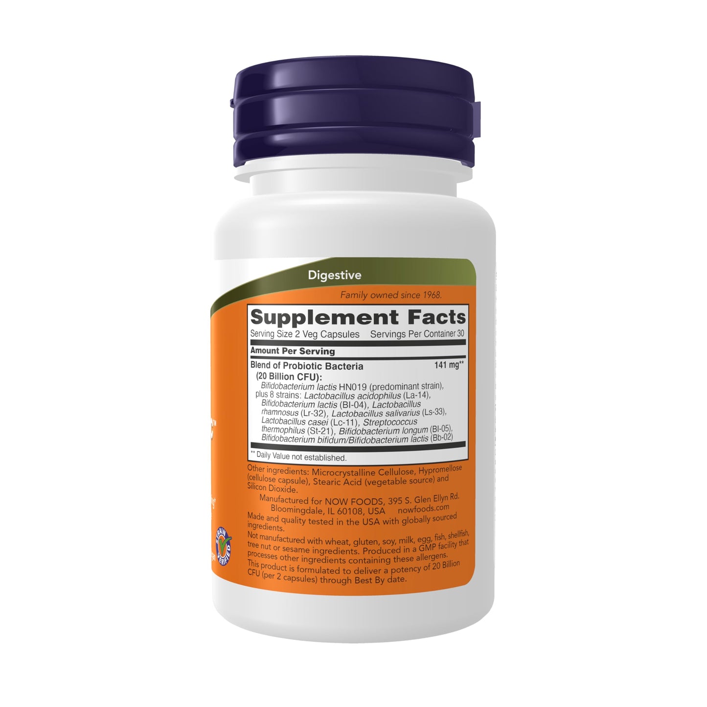 NOW Foods Supplements, Clinical GI Probiotic™, 50+ Formula, Strain Verified, 60 Veg Capsules