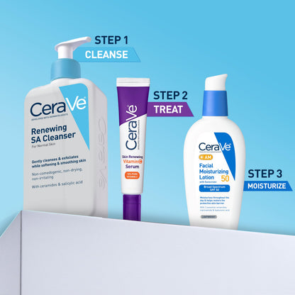 CeraVe Renewing Salicylic Acid Cleanser, BHA Exfoliating Face Wash, 16oz