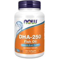 NOW Foods Supplements, DHA-250 with 125 EPA, Molecularly Distilled, Supports Brain Health*, 120 Softgels