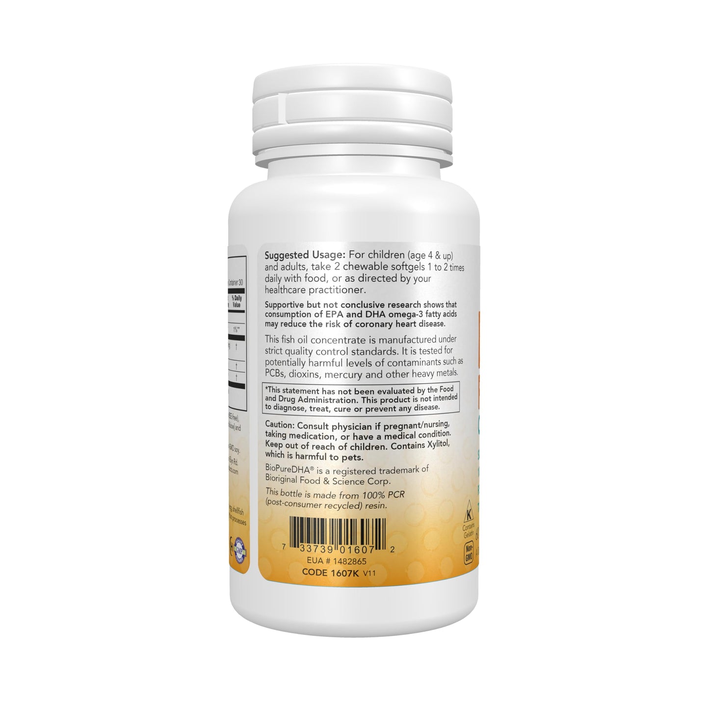 NOW Foods Supplements, DHA Kids 100 mg, Supports Brain Health*, Fruit Flavor, 60 Chewable Softgels, packaging may vary