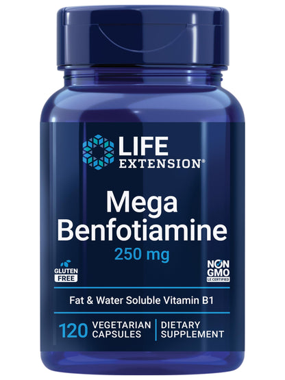 Life Extension Mega Benfotiamine, 250 mg, 120 Capsules