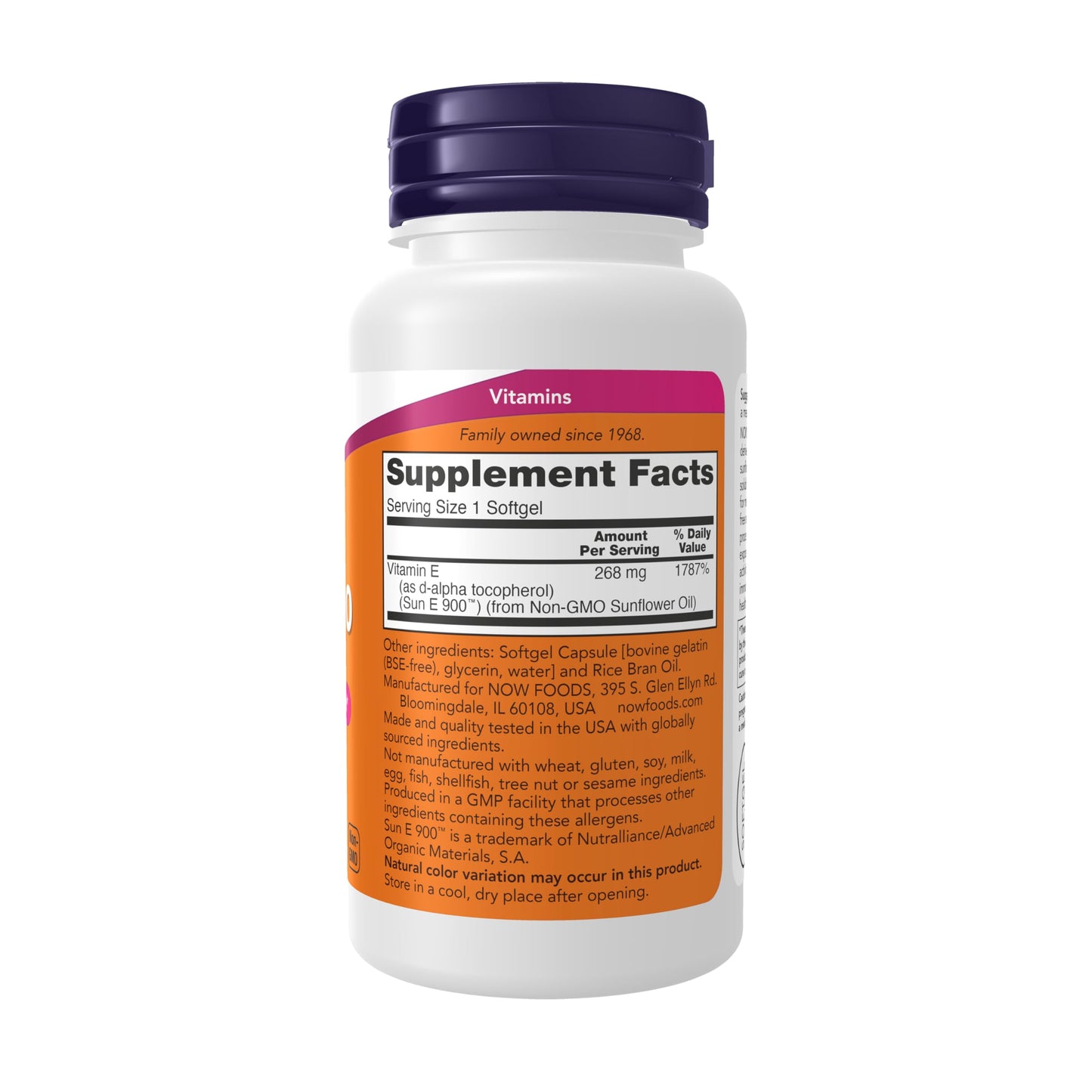 NOW Foods Supplements, Sun-E™ 400 IU with d-alpha Tocopherol from Non-GMO Sunflower Oil, 60 Softgels