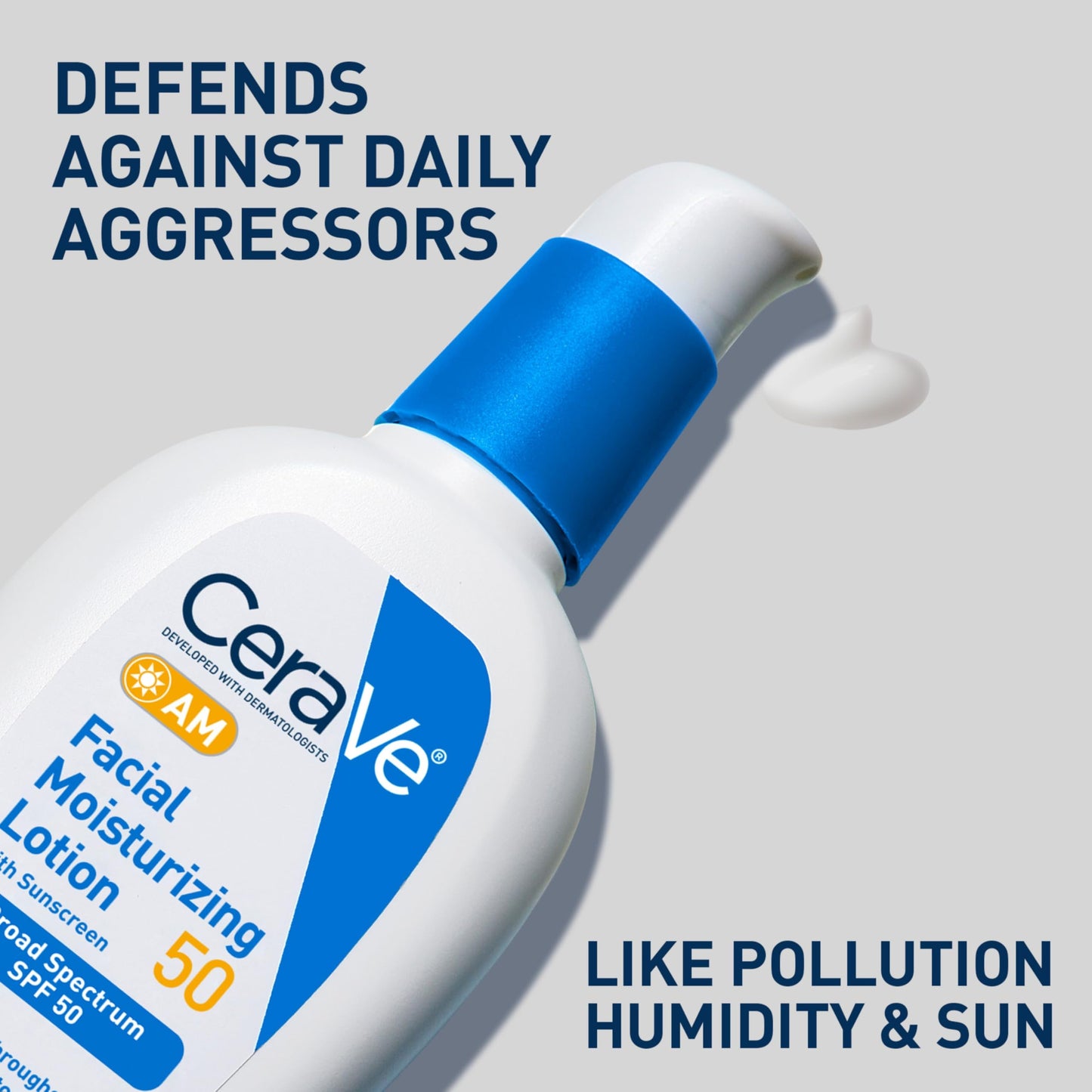 CeraVe PM Facial Moisturizing Lotion, 3 Ounce + AM Facial Moisturizing Lotion SPF 50, 3 Oz