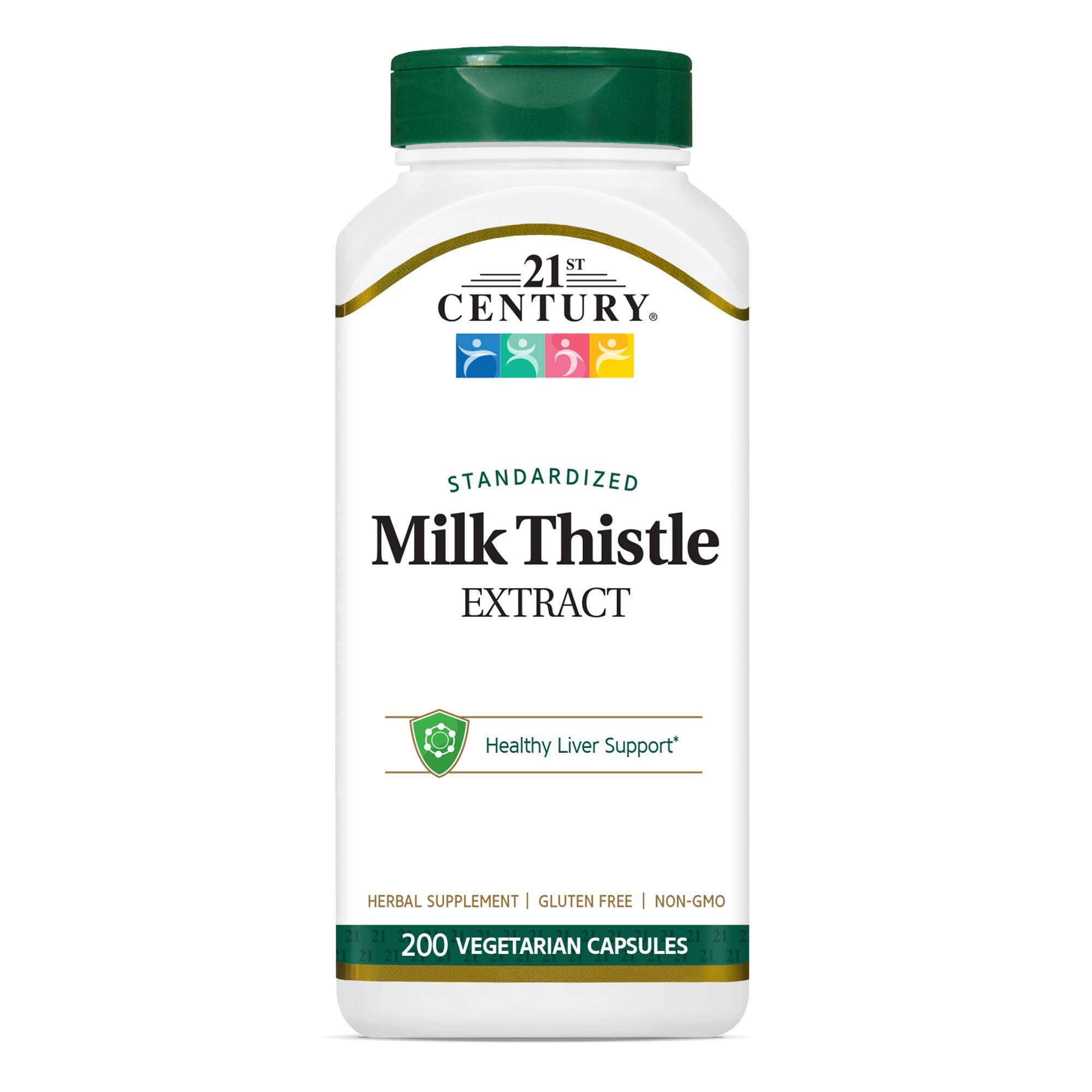 21st Century Milk Thistle Extract Vegetarian Capsules, 200 Count