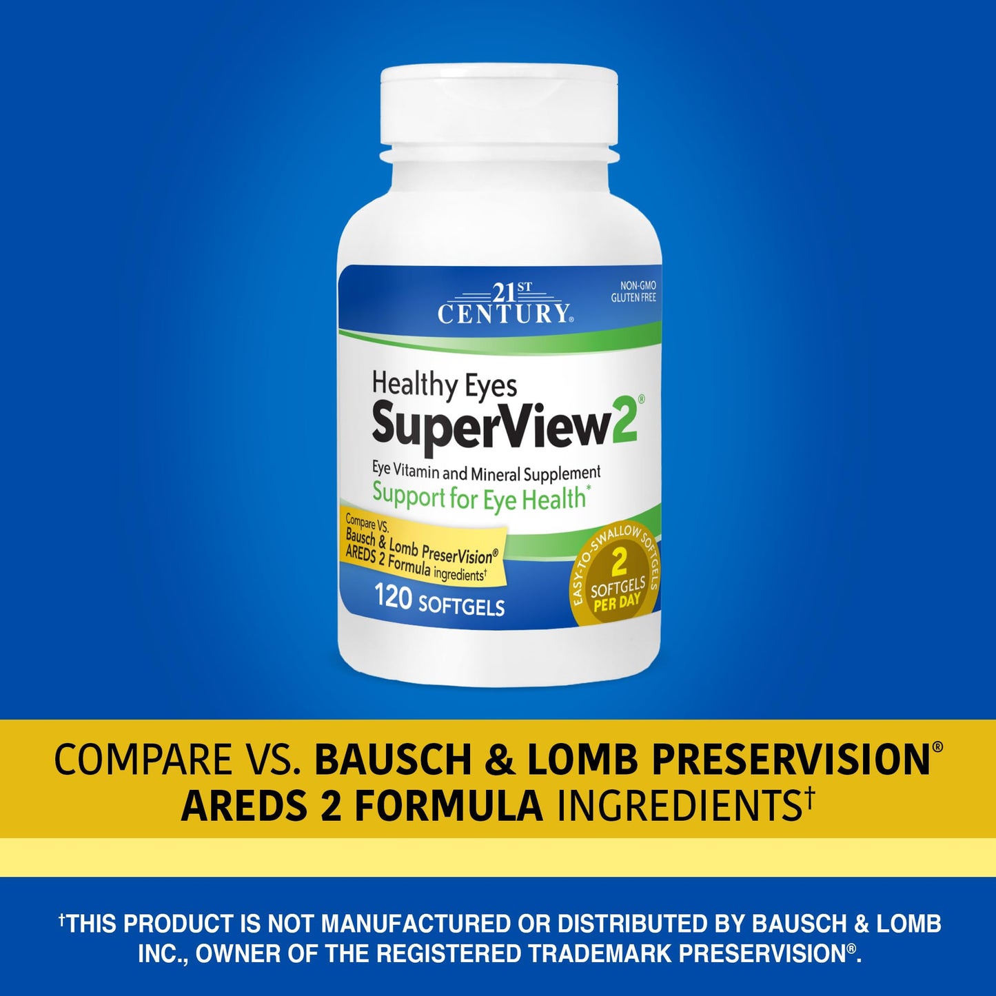 21st Century Healthy Eyes SuperView Eye Vitamin Softgels, 120 Count